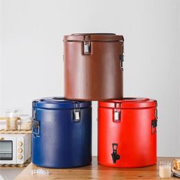 Dinnerware Sets 20L Stainless Steel Insulated Barrel Soup Pot Bucket Kitchen Cookware El School Chef Heat Insulation Stew With Faucet