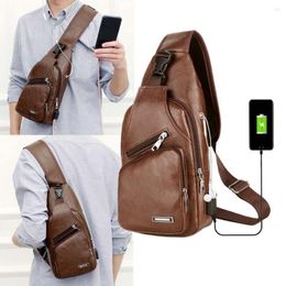 Duffel Bags 2022 Business Bag Leather Usb Portable Charging Casual Sports Backpack Crossbody Shoulder Fashion Men Chest Drop