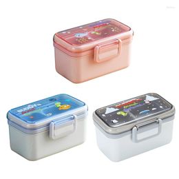 Dinnerware Sets L9NB Multi-layer Lunch Box Microwave PP Material Bento Boxes Simple Style 3 Colors For Children Adult Camping Work School