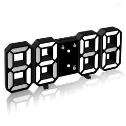 Wall Clocks Digital LED Clock Alarm Table Snooze 12/24 Hours USB Power Home Bedroom Living Room Decoration Can Be Hung