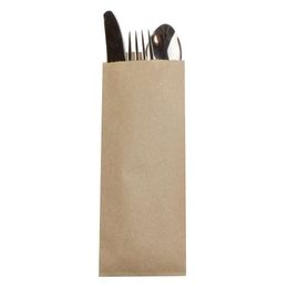 Customized Logo Cutlery Paper Pouch bag for Fork Spoon Knife Tableware Set Wedding Utensil Holder Silverware Sleeve Envelopes