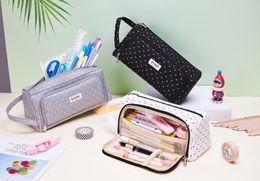 Cosmetic Bags Multifunctional Stationery Box Korean Simple Creative Students Canvas Larger Capacity Pencil Bag 9 22 CM Make-up For Women