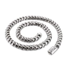 9mm 20-24inch Silver Dragon Bone Chain Link Necklace For Mens Fashion Casting Jewellery Cool Friends Gifts