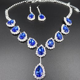 Jewellery Gorgeous purple diamond necklace and earrings Bridal Jewellery sets wedding accessories