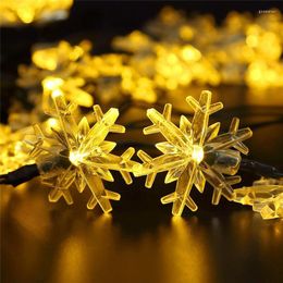 snow flakes UK - Strings Solar LED String Lights Garlands 4M 20LED Powered Snow Flake Holiday Party Outdoor Garden Patio Decoration Fairy