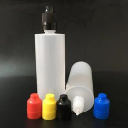 wholesale Flacone vuoto per e-liquid Bottiglie contagocce in plastica da 120 ml con tappo a prova di manomissione e punta dell'ago per bottiglia di liquido E-cig