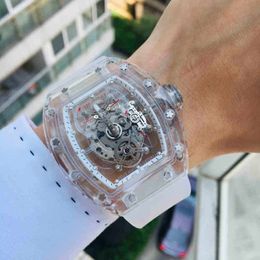 Watches Wristwatch Designer Mens Transparent Hollow Out Fashion Fully Automatic Mechanical Watch Personality Characteristics Luminous Tide P0US