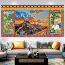 Tapestries Sunset Glow Tibet Potala Wall Tapestry Bedroom Decor Background Bedspread Cloth