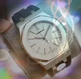 Luxury simple skeleton dial quartz watches 42mm men rubber belt stainless steel case atmosphere business switzerland annual explosions bracelet watch