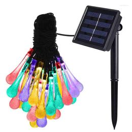 Strings Outdoor Solar Garden Light 20Led Water Drop String Lights Waterproof Landscape Holiday Party Wedding Christmas Tree Decor
