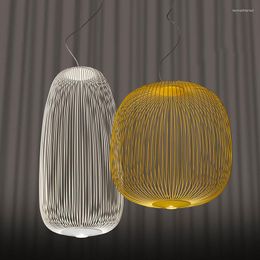 Pendant Lamps Nordic Remote LED Lamp Control Foscarini Spokes Bird Cage Lights Industrial Iron Indoor Decor Lighting Fixtures