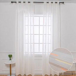 Curtain White Sheer Curtains For Living Room Bedroom Colourful Striped Printed Tulle Fabric Voile Kitchen Panels