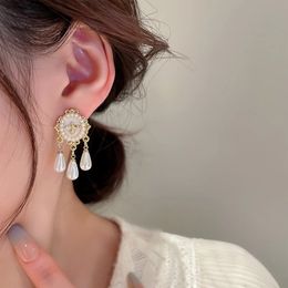 Dangle Chandelier Vintage Style Bee Designer Earrings Women Simulated Pearl Tassel Jewellery With S925 Pins Gift Pendientes De 66+