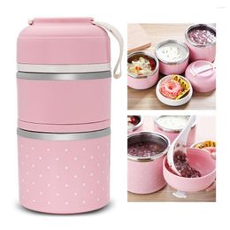 Dinnerware Sets Colourful Thermal Lunch Box Stainless Steel Storage Container Cute Mini Japanese Bento Leak-Proof Case Picnic