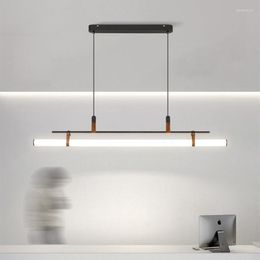 Pendant Lamps Modern LED Light Horizontal Long Bar Dining Room Kitchen Suspension Office Workbench Ceiling Hanging Lamp