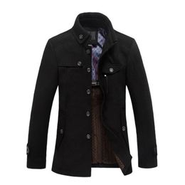 Men's Wool Blends Men's Wool Coats Jackets Winter Single Breasted Midlong Overcoat British Style Men's Windbreaker Casual Woolen Coat 220930