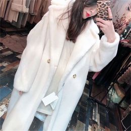 Womens Fur Faux Winter Women Elegant Coats Luxury Long Coat Loose OverCoat Thick Casual Warm Female 3 220930