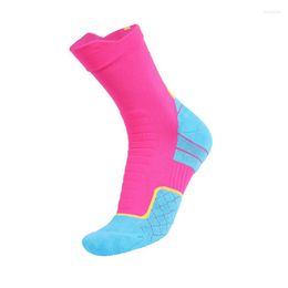 Sports Socks Women's Running Terry Bottom Cushioned Calf-length Arch Support Anti-Odor Sock