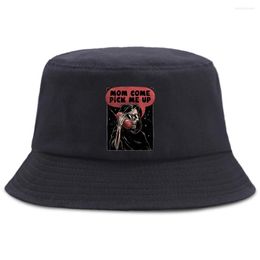 Berets Mom Come Pick Me Up Funny Skull Men Hat Casual Cotton Y2K Panama 2022 Women Fedoras Graphic Summer Bucket Bob Cap Fisherman Hats