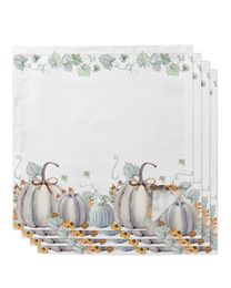 Table Napkin Autumn Pumpkin Maple Bird Table Napkins Set Christmas Napkins Festival Home Wedding Party Dinner Napkins Cloth 220930