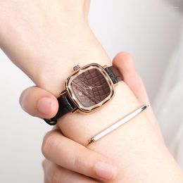 Wristwatches Small Watch For Women Vintage Casual Leather Ladies Dial Quartz Waterproof Watches Dress Retro Clock Reloj De Mujer