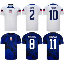 2022 US Soccer Jerseys Mens Pulisic Aaronson Musah Morgan Lloyd America Football Shirt United States dest McKennie Uniforme Kid Kit