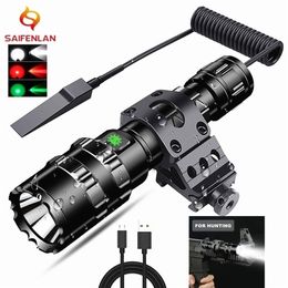 Flashlights Torches 65000Lums Professional LED Flashlight for Hunting Tactical Scout Torch Lights L2 USB Rechargeable LED Waterproof Fishlights 220930