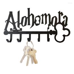 Hooks Halloween Creative Metal Key Holder Wih 5 Iron Art Wall Mounted Adhesive Black Hanger Organizer Hat Towel Rack 85DA