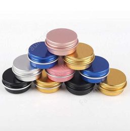 Metal Aluminium Bottle Tins Lip Balm Containers White Gold Black 10ml Empty Jars Screw Top Tin Cans 2440pcs DAF488