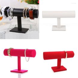 Hooks Display Stand Velvet Holder Headband Jewellery Bracelet Organiser Chain Watch T Type Single Layer 1pcs