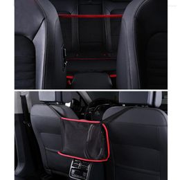 Interior Decorations Car Universalpurpose Net Leather Pouch Seats In-Vehicle Sundries Storage Bag Multifunctional Hanging Blocking Auto