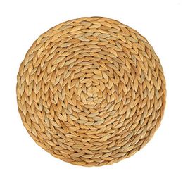 Table Mats Place Mat Water Hyacinth Party Round Hand Woven Home Kitchen Daily Anti Scratch Restaurant Non Slip Heat Resistant Tablemat