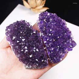 Decorative Figurines Natural Geode Crystal 90-350g Amethyst Quartz Wand Point Healing Mineral Stone Rock Home Decor