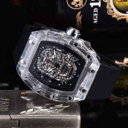 Movement watch designer Luxury SUPERCLONE Mechanical Brand multi-function Skull Skeleton Diamond Style Casual