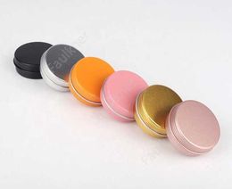 Metal Aluminium Bottle Tins Lip Balm Containers 20g Empty Jars Screw Top Tin Cans White Gold Black pink storage boxes 2160pcs DAF490