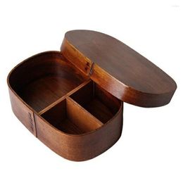 Dinnerware Sets Japanese-style Kids Portable Wooden Lunch Box Picnic Bento Office Rice Sushis Container Wood Case Kitchen