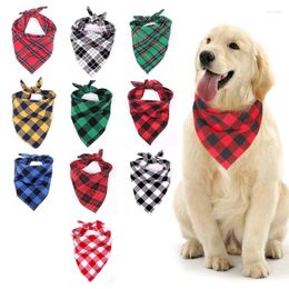 Dog Apparel Pet Triangle Scarf Accessories Kitten Puppy Red And Black Plaid Christmas Halloween Thanksgiving Products