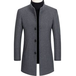 Men's Wool Blends Wool Blends Coat Men Autumn Winter Long Trench Coat Business Casual Thick Woollen Jacket Men Overcoats Brand Clothing 220930