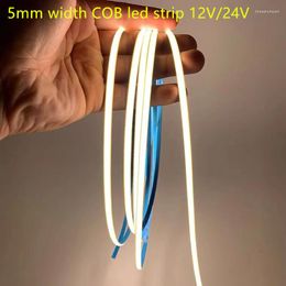 Strips 5mm COB Led Strip Light Super Thin 12V 24V Soft Flexible Tape Linear Lights Warm White 3000K Nature 4000K Cool 6500K