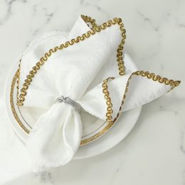 Table Napkin 4Pcsset Fabric Track On The Table Decoration Party Serving Napkins for Cutlery Wedding Decoration Table Napkins Modern Napkin 220930