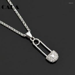 Choker 2022 Gold Color 316L Stainless Steel Hip Hop Rhinestone Pin Necklace Pendant Ladies Fashion For Birthday CAGF0148