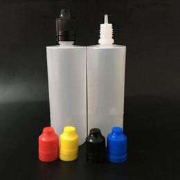 空のボトルカラフルなタンパー明らかなシールとチャイルドプルーフキャップ120ml e液体プラスチックドロッパーボトル長い薄いヒント