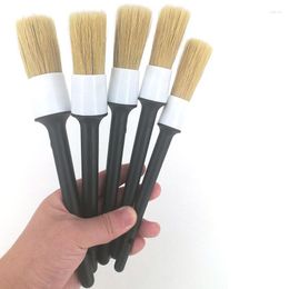 Car Sponge 5pcs Boar Hair Bristles Brush Cleaning Detailing Set Dashboard Air Outlet Clean Tools Auto Wash Accessories