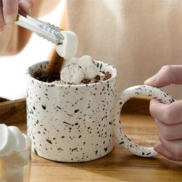 Mugs Nordic Ceramic Minimalist Coffee With Big Round Handle Creative Household Breakfast Milk Cup Office Tea Cups Drinkware Gift