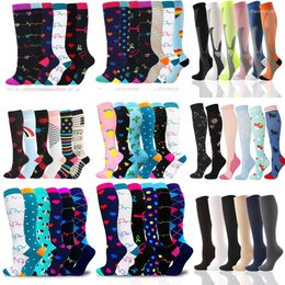 Men's Socks Compression Stockings Men Women Unisex Anti Fatigue Pain Relief Knee Outdoor Running Cycling Long Pressure