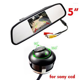 Telecamere per retromarcia per auto Telecamere Sensori di parcheggio Sistema 2in1 Roataion universale a 360 gradi Telecamera anteriore / posteriore / laterale LCD TFT Monitor Mirror