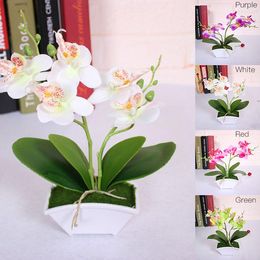 Decorative Flowers Artificial Flower Vas Butterfly Orchid Real Touch Leaves Plants Overall Floral For Wedding Valentine's Day