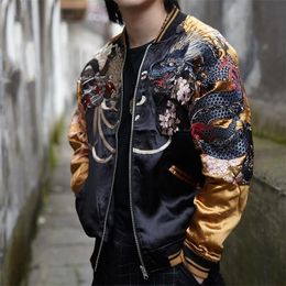 Jackets para hombres Autumn Style China Tiger Eagle Animal Bordado de bordado de moda