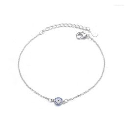 Charm Bracelets Tiny Trendy Cubic Zirconia Blue Eye Bracelet Luxury Classic Cz Stone For Women Girls Jewellery