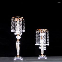 Candle Holders Crystal Vase Flowers Stand Candlestick Centerpieces Road Lead Candelabra Wedding Porps Christmas Deco